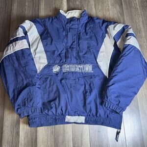 Vintage 90s Starter Georgetown Hoyas Puffer Jacket XL NCAA Bulldog Blue Pullover